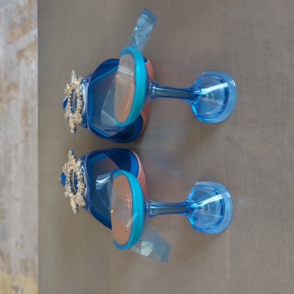 NWOT Amina Muaddi Begum Crystal-Embellished PVC Slingback Pumps sz 40 - Picture 4 of 6